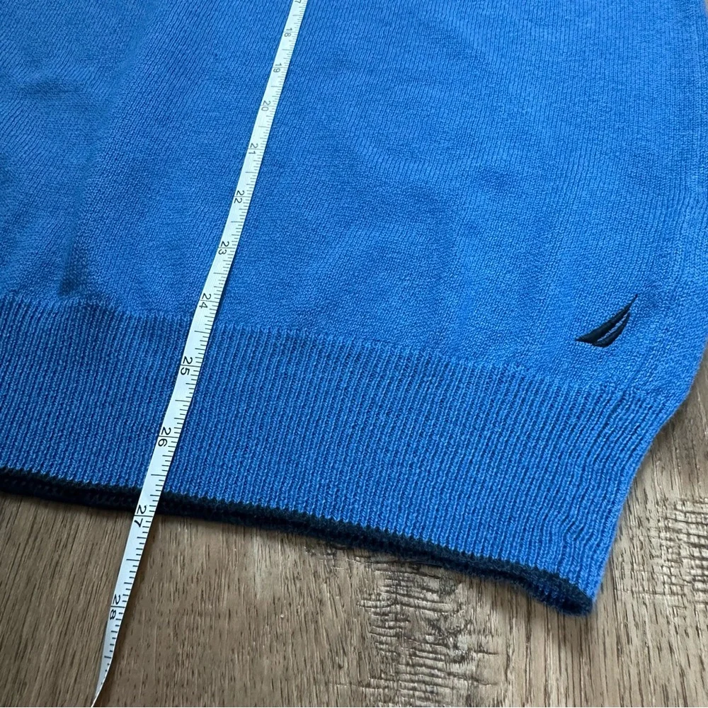 Nautica Men’s Sleeveless Sweater Vest, V-Neck, Blue, Cashmere‎ Blend, Medium